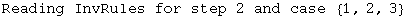 Reading InvRules for step 2 and case  {1, 2, 3}