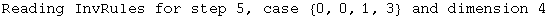 Reading InvRules for step 5, case  {0, 0, 1, 3}  and dimension 4