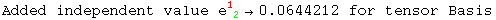 Added independent value e_ ( 2)^1 →0.0644212 for tensor Basis