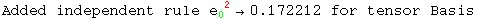 Added independent rule e_0 ^( 2) →0.172212 for tensor Basis