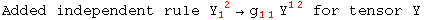 Added independent rule Y_1 ^( 2) →g_ (11)^   Y_  ^(12)  for tensor Y