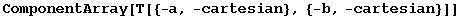 ComponentArray[T[{-a, -cartesian}, {-b, -cartesian}]]