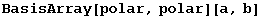 BasisArray[polar, polar][a, b]