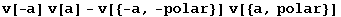 v[-a] v[a] - v[{-a, -polar}] v[{a, polar}]