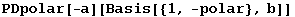 PDpolar[-a][Basis[{1, -polar}, b]]