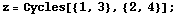 z = Cycles[{1, 3}, {2, 4}] ;