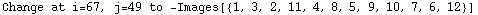 Change at i=67, j=49 to  -Images[{1, 3, 2, 11, 4, 8, 5, 9, 10, 7, 6, 12}]