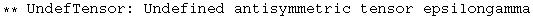 ** UndefTensor: Undefined antisymmetric tensor epsilongamma