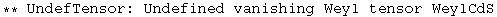 ** UndefTensor: Undefined vanishing Weyl tensor WeylCdS