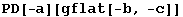 PD[-a][gflat[-b, -c]]