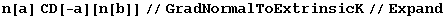 n[a] CD[-a][n[b]]//GradNormalToExtrinsicK//Expand