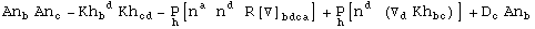 An_b^  An_c^ - Kh_b ^( d) Kh_cd^   - Underscript[P, h][n_ ^a n_ ^d R[▽] _bdca^    ] + Underscript[P, h][n_ ^d (▽_d^ Kh_bc^  )] + D_c^ An_b^ 