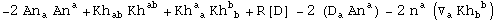 -2 An_a^  An_ ^a + Kh_ab^   Kh_  ^ab + Kh_ ( a)^a  Kh_ ( b)^b + R[D] _^ - 2 (D_a^ An_ ^a) - 2 n_ ^a (▽_a^ Kh_b ^( b))