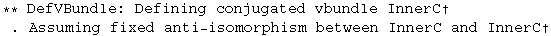 ** DefVBundle: Defining conjugated vbundle InnerC†. Assuming fixed anti-isomorphism between InnerC and InnerC†