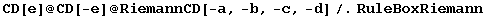 CD[e] @ CD[-e] @ RiemannCD[-a, -b, -c, -d]/.RuleBoxRiemann