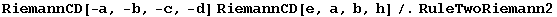 RiemannCD[-a, -b, -c, -d] RiemannCD[e, a, b, h]/.RuleTwoRiemann2