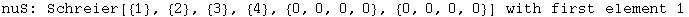 nuS: Schreier[{1}, {2}, {3}, {4}, {0, 0, 0, 0}, {0, 0, 0, 0}]  with first element 1