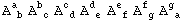 A_ ( b)^a  A_ ( c)^b  A_ ( d)^c  A_ ( e)^d  A_ ( f)^e  A_ ( g)^f  A_ ( a)^g 