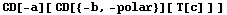 CD[-a][ CD[{-b, -polar}][ T[c] ] ]