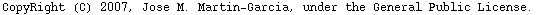 CopyRight (C) 2007, Jose M. Martin-Garcia, under the General Public License.